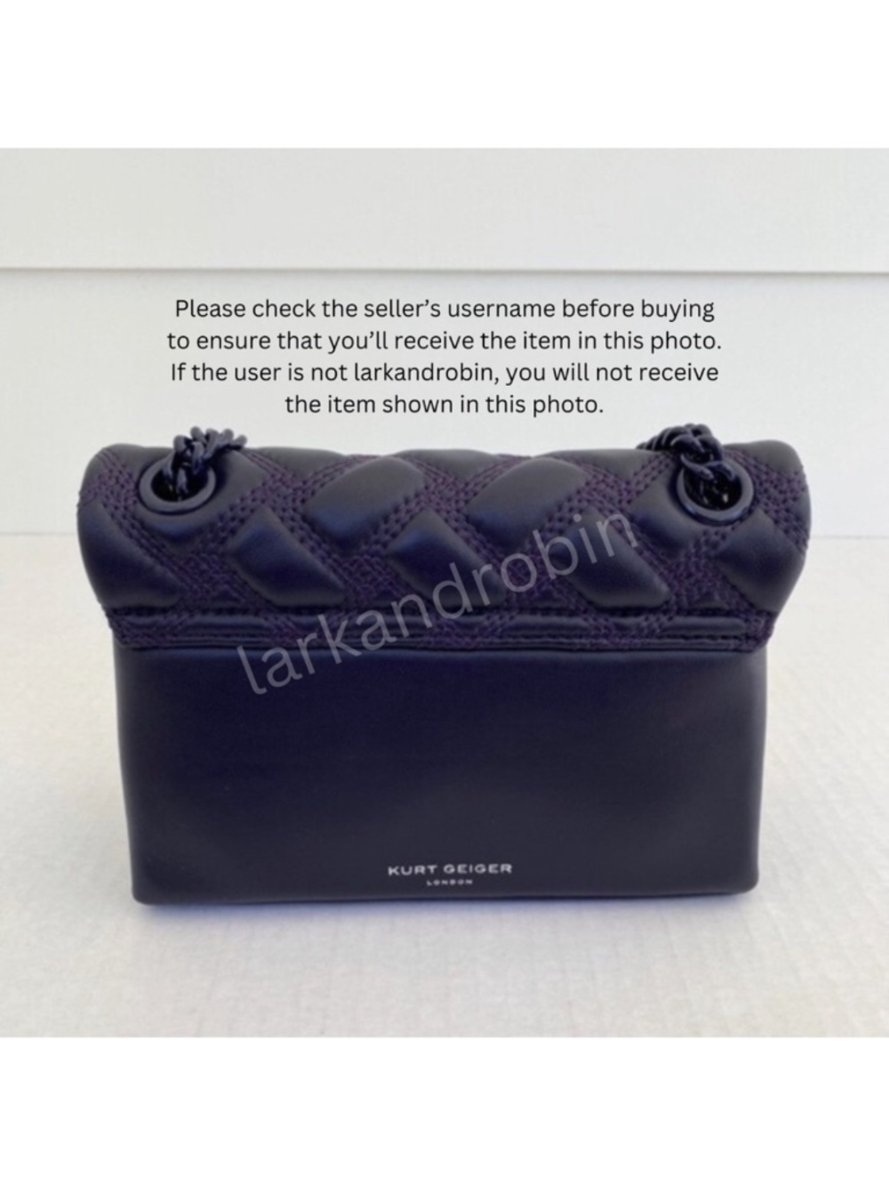 NEW Kurt Geiger Leather Mini Kensington Drench Bag Purple - Picture 4 of 11